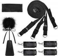 BDSM bondaž komplet – lisice, povez, perce