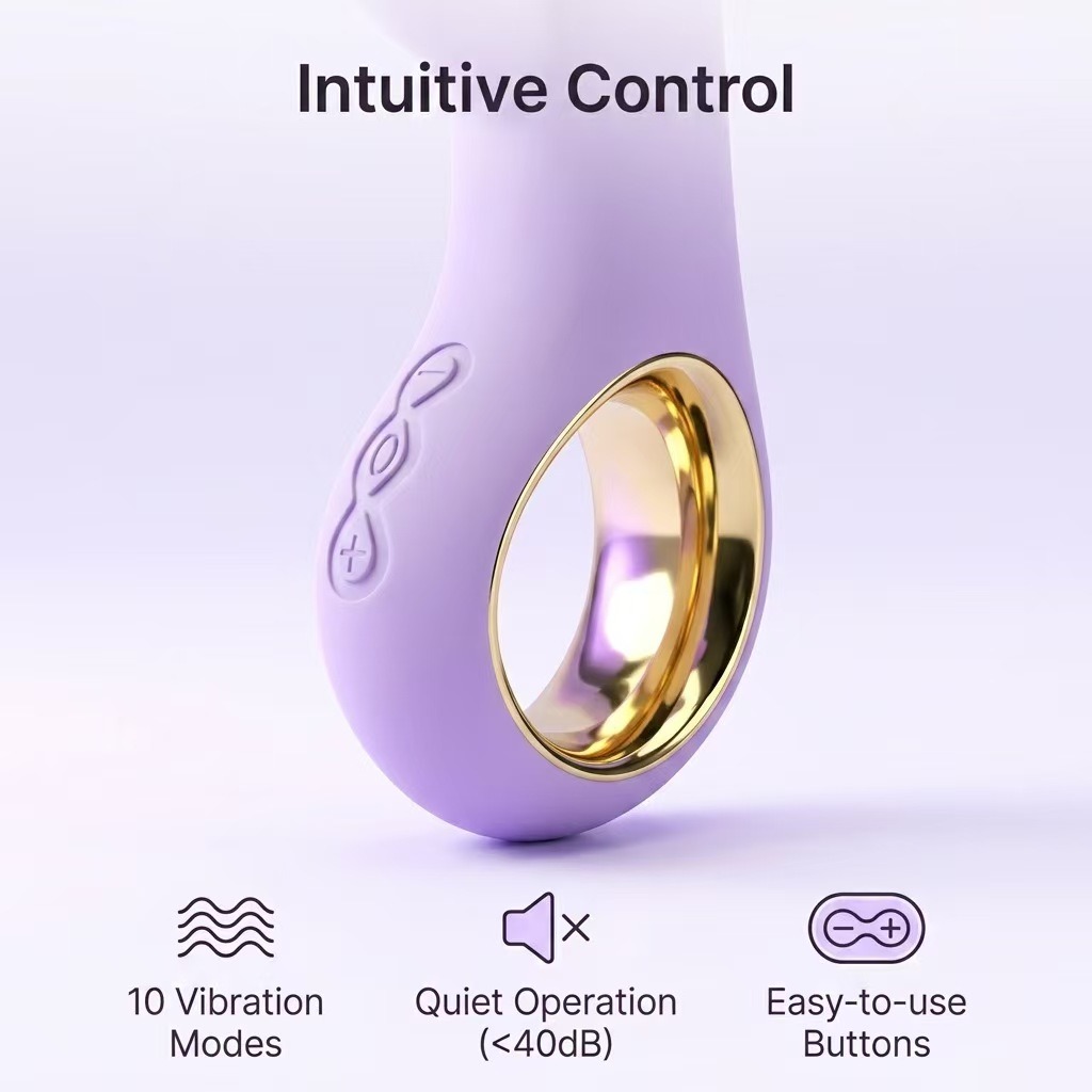Premium zeka vibrator sa zlatnim prstenom PINK